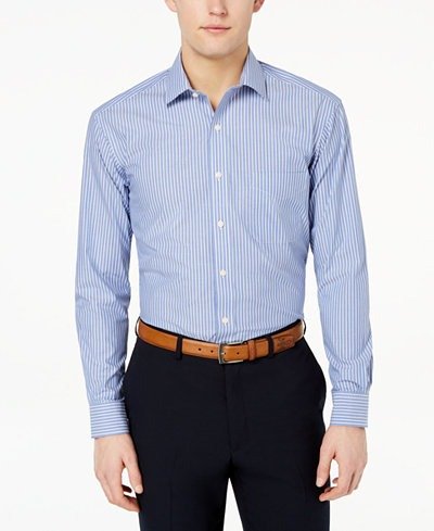 Men's Classic/Regular Fit Stripe Dress Shirt, Created for Macy's