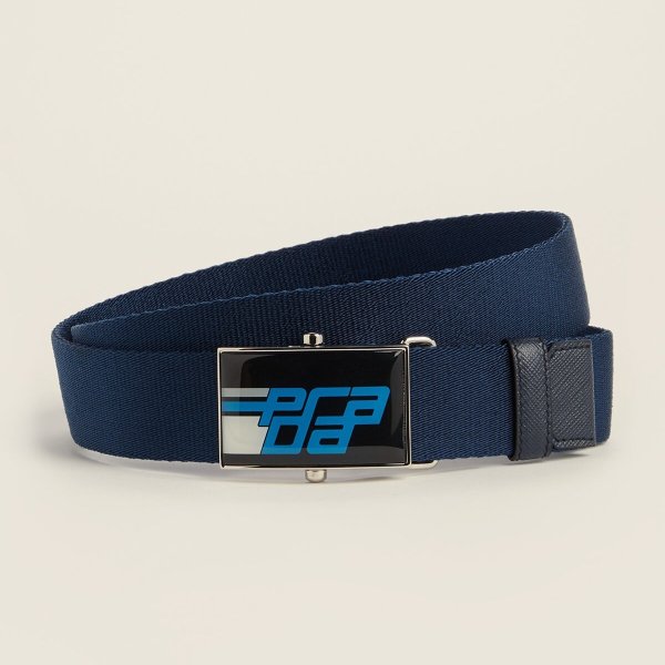 Blue & Black Logo Plaque Belt