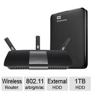 Linksys EA6900 Wireless Router and WD Elements 1TB Portable Drive Bundle