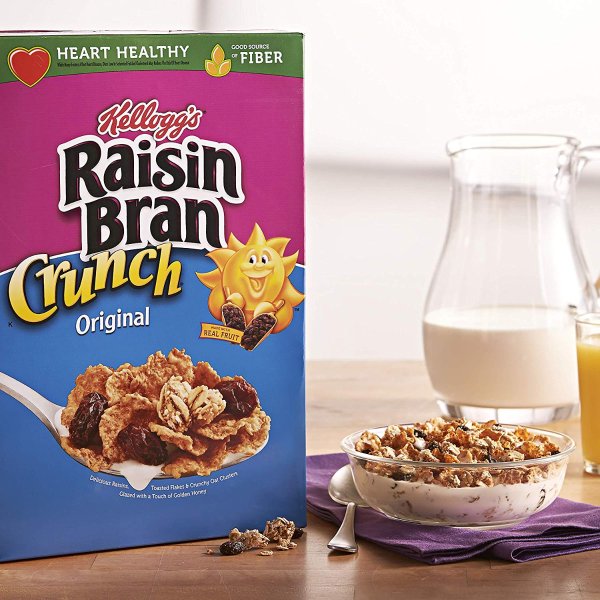 Kellogg's Raisin Bran 葡萄干营养早餐麦片22.5 Oz 16盒