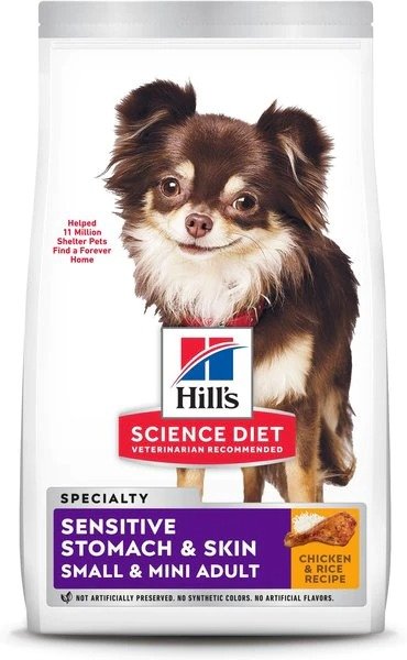 HILL'S SCIENCE DIET Adult Sensitive Stomach & Sensitive Skin Small & Mini Chicken Recipe Dry Dog Food, 15-lb bag - Chewy.com