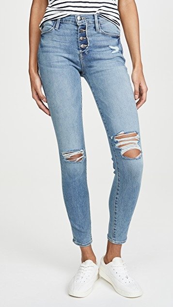 Le High Skinny Button Fly Jeans
