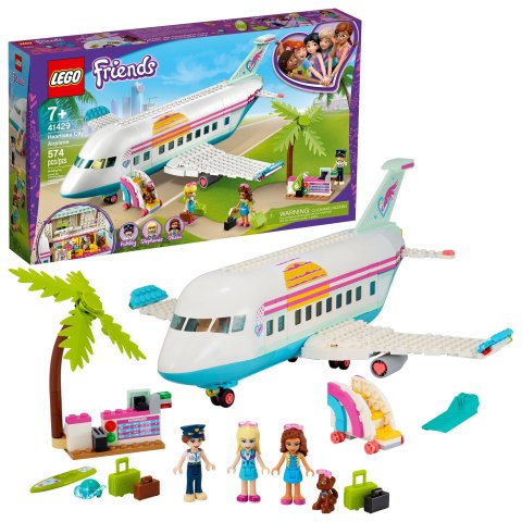 LegoFriends Heartlake City Airplane 41429 Building Toy Inspires Travel Story-Making Play Scenarios (574 Pieces)