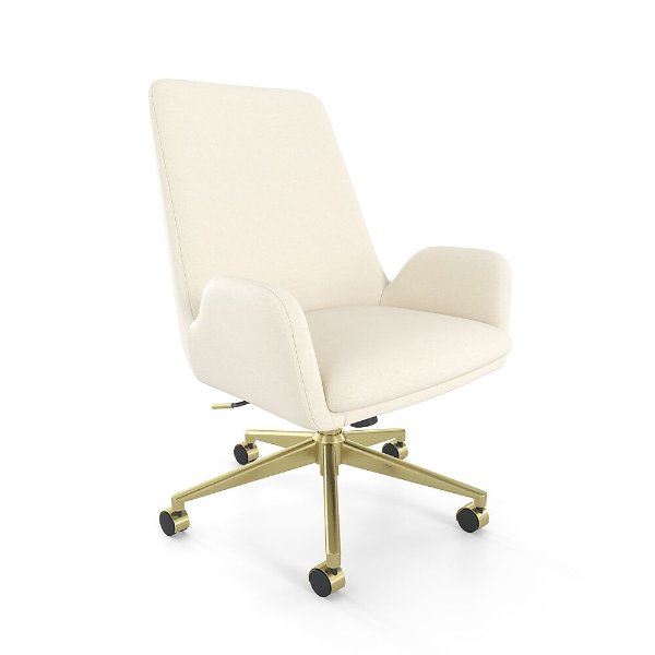 Union & Scale™ MidMod Fabric Manager Chair, Cream (UN56982)