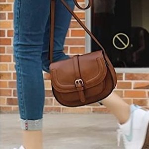 Crossbody Bags for Women Small Over the Shoulder Saddle Purses and Boho Cross body Handbags,Vegan Leather Strap