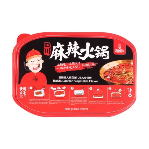 BASHULANREN Instant Spicy Hot Pot with Vegetable 360g+20ml