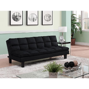 Microfiber Pillow Top Futon Sofa - Black @ Best Choice Products