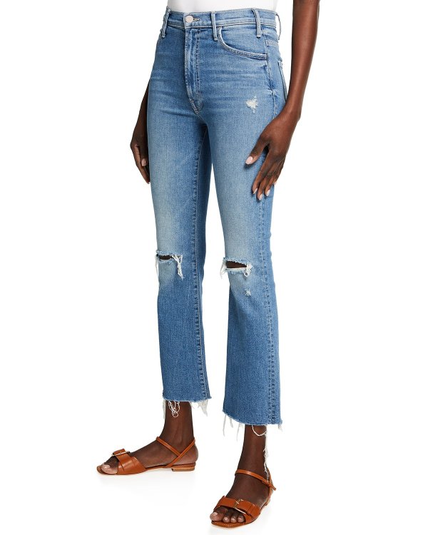 The Hustler Ankle Fray Distressed Jeans