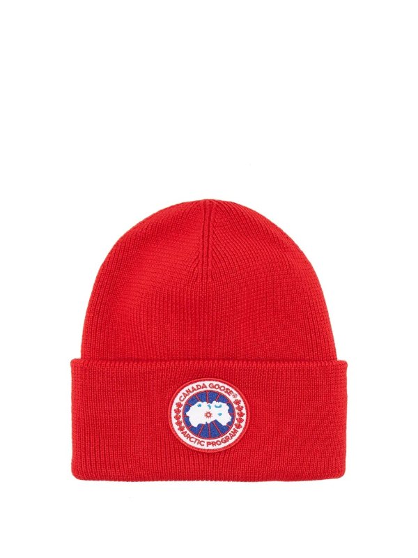 Logo-patch merino-wool beanie hat | Canada Goose