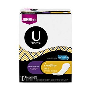 U by Kotex Lightdays Liners, Extra Coverage, Unscented, 112 Count