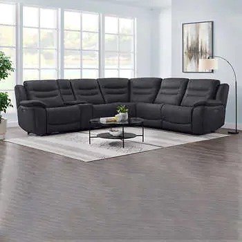 Kelsee Fabric Power Reclining Sectional with Power Headrests