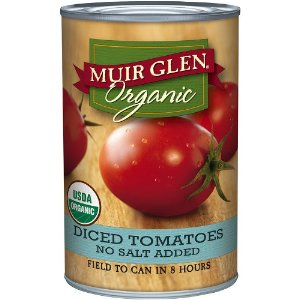 Muir Glen 有机无盐西红柿粒罐头, 14.5盎司 (12罐)
