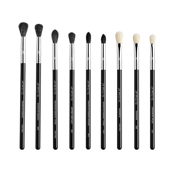 Deluxe Blending Brush Set – Professional Grade Eyeshadow Brush Set with 9 Full Size Blending Brushes Featuring Extra Soft Fibers for Precise, Controlled, & All-Over Eyeshadow Blending