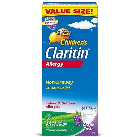 儿童款 Claritin 24小时不致困、抗过敏糖浆