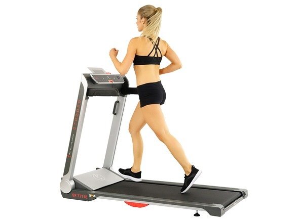 Strider Foldable Treadmill, 20-Inch Wide Running Belt with Optional Exclusive SunnyFit™ App and Enhanced Bluetooth Connectivity- SF-T7718