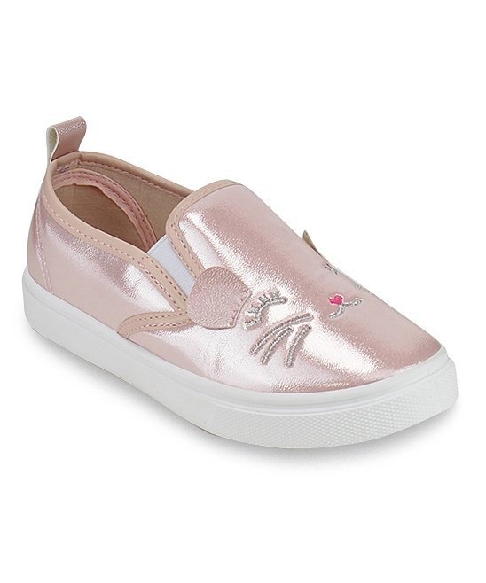 Pink Gena Cat Slip-On Sneaker - Girls