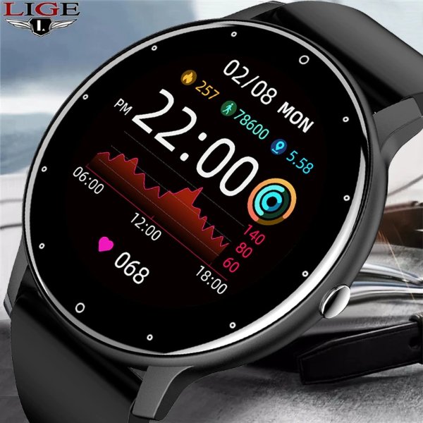 16.82US $ 87% OFF|Lige 2022 New Smart Watch Men Full Touch Screen Sport Fitness Watch Ip67 Waterproof Bluetooth For Android Ios Smartwatch Men+box - Smart Watches - AliExpress