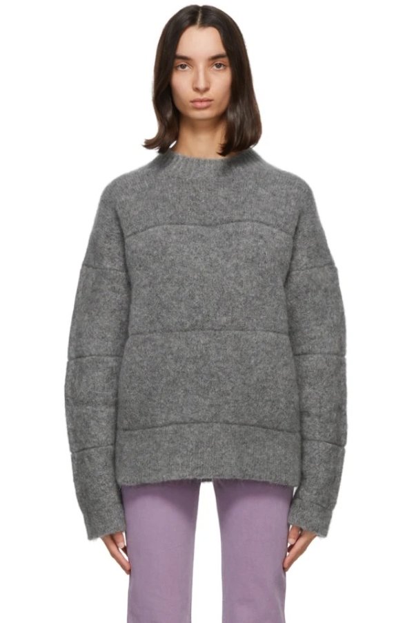 Grey Mohair 'La Maille Albi' Sweater