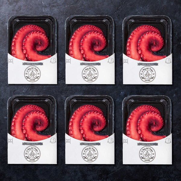 Rey DPulpo, Large Cooked Octopus Tentacles, 14 oz, 6-pack, 5.25 lbs