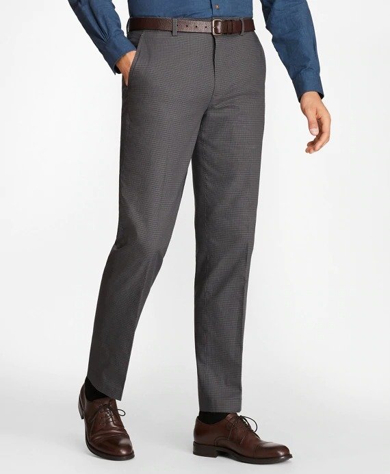 Clark Fit Mini-Check Stretch Advantage Chino® Pants - Brooks Brothers