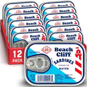 Beach Cliff Sardines in Water, 3.75 oz Can (Pack of 12)
