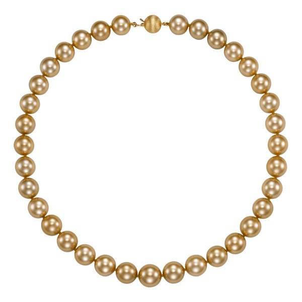 South Sea Cultured 11-13mm Pearl Strand With 18kt Yellow Gold Clasp