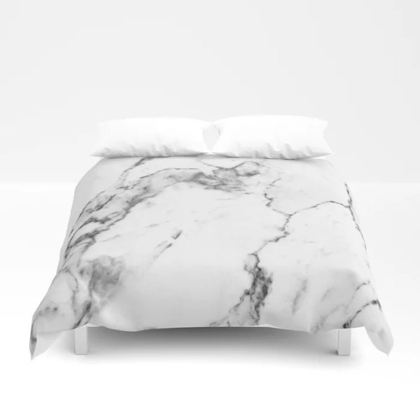 White Marble I Duvet Cover by theaestate
