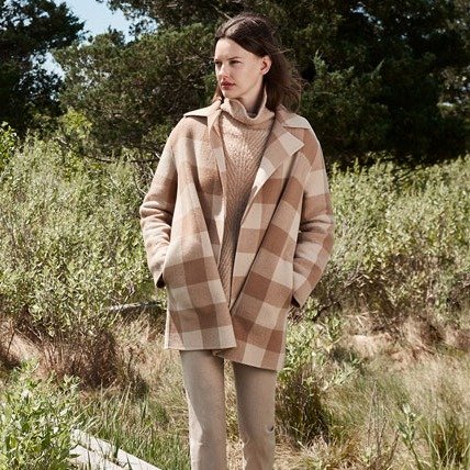 Overlay Double-Face Check Coat
