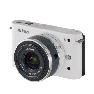 (官方翻新)Nikon 1 J1无反光镜白色数码相机带10-30mm VR镜头