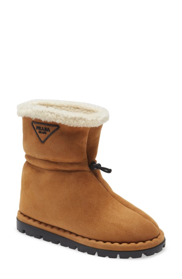Blow Logo Genuine Shearling Lined Bootie