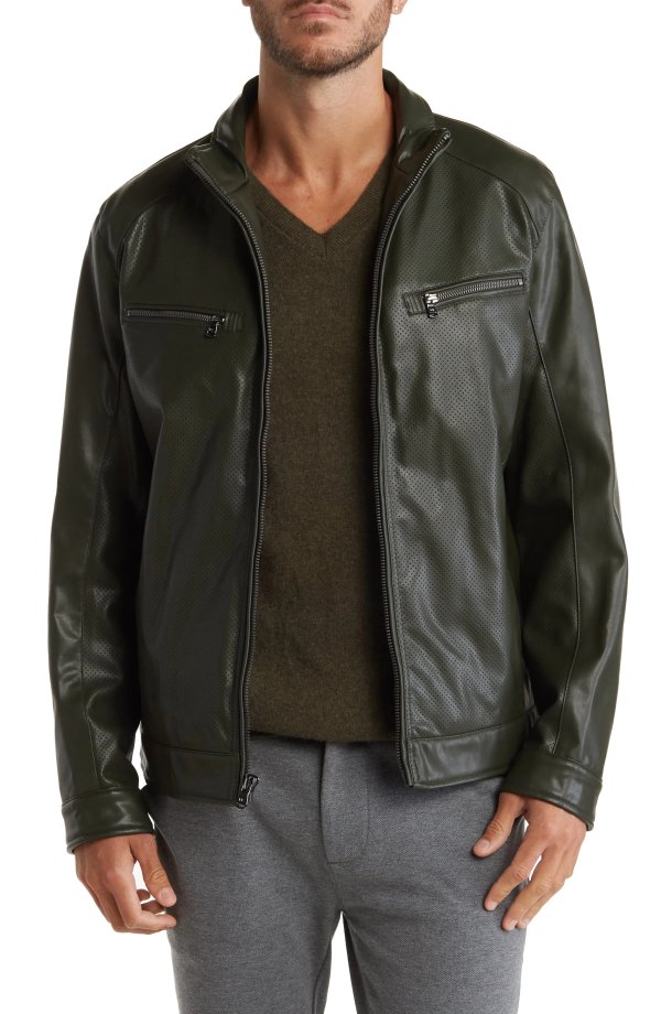 Soft Touch Faux Leather Hipster Jacket