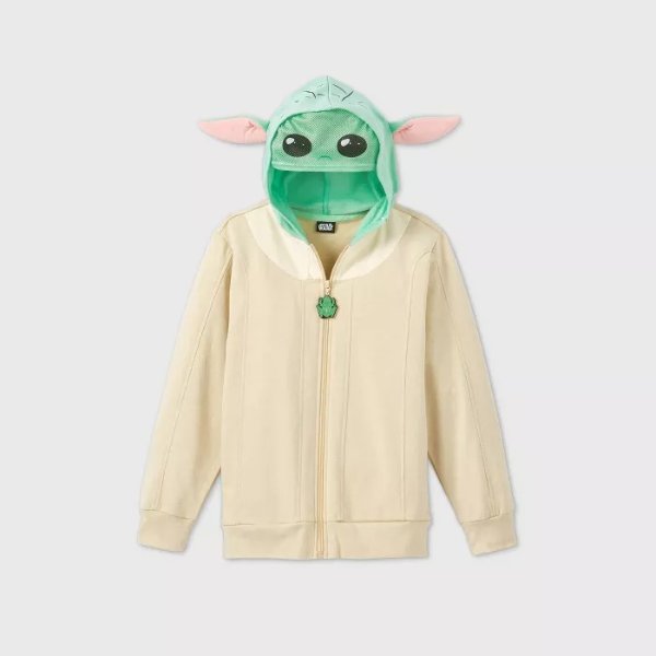Kids' Star Wars The Mandalorian Baby Yoda Sweatshirt - Beige/Green