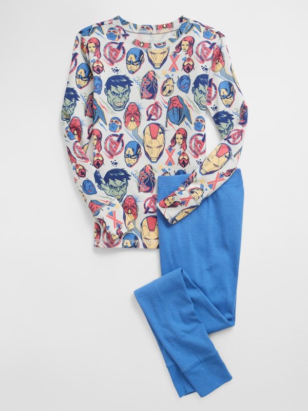 Marvel 图案 100% 有机棉 大童睡衣套装