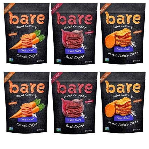 Baked Crunchy Veggie Chips, Variety Pack, Gluten Free, 1.4 Ounce Bag, 6 count