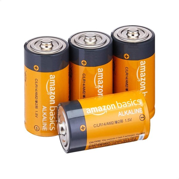 Amazon Basics 4-Pack C Cell Alkaline All-Purpose Batteries