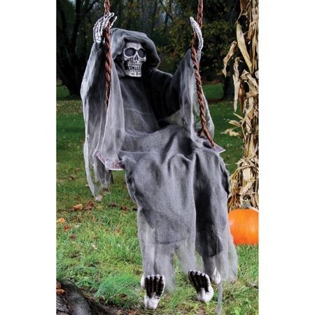 60" Decorative Reaper on Swing Halloween Decoration
