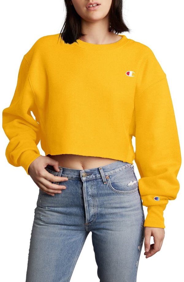 Crop Reverse Weave Sweatshirt