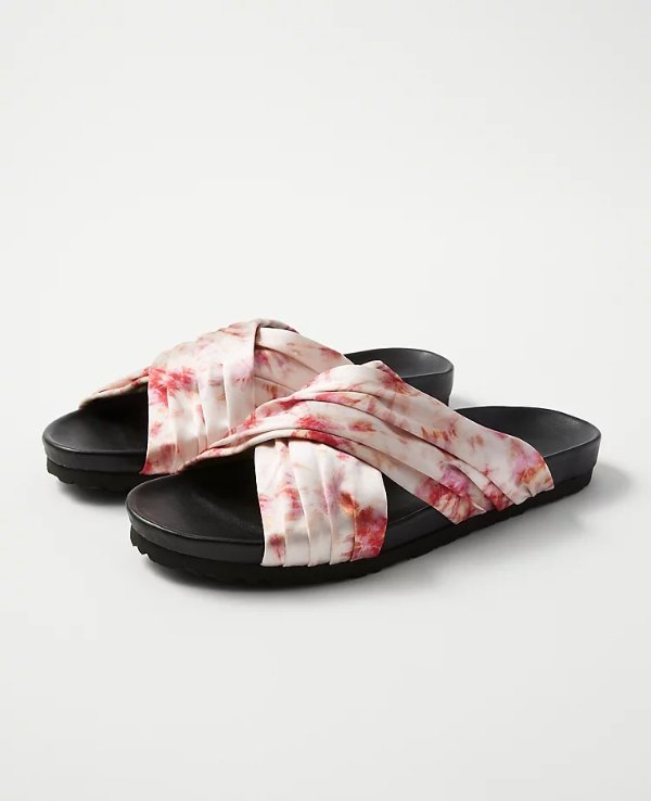 Riley Tie Dye Flat Slide Sandals | Ann Taylor