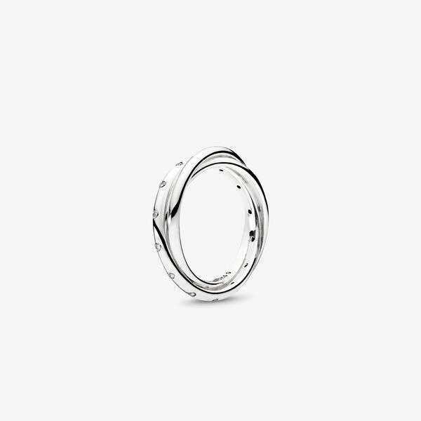 Swirling Symmetry Ring, Clear CZ