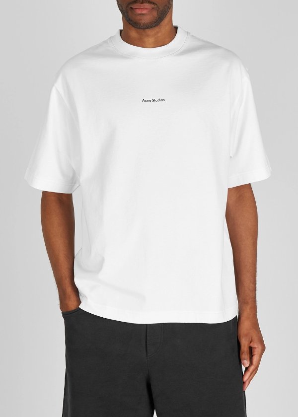 White logo cotton T-shirt