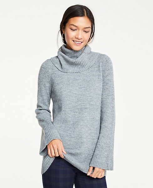 Flare Sleeve Turtleneck Tunic Sweater | Ann Taylor