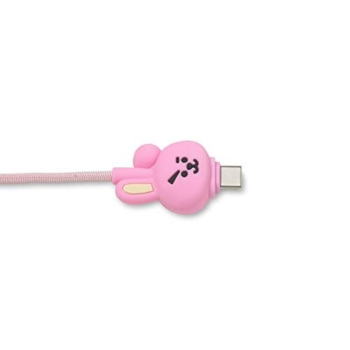 Official Merchandise by Line Friends - Cooky 3ft USB-C to USB-A Charging Cable Compatible with Galaxy, Note, Pixel 3, Pink