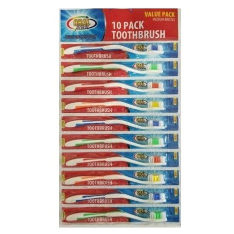 (20-100 Count) Oral Fusion Medium Bristle Toothbrushes, You Choose Count