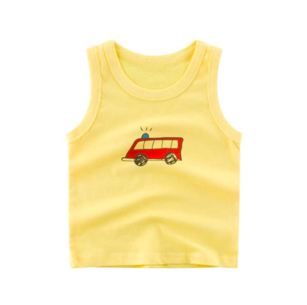 Summer Sleeveless T-shirt – Yellow Car