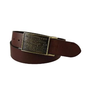 Levi's Men's 38MM Plaque Bridle Belt With Snap Closure