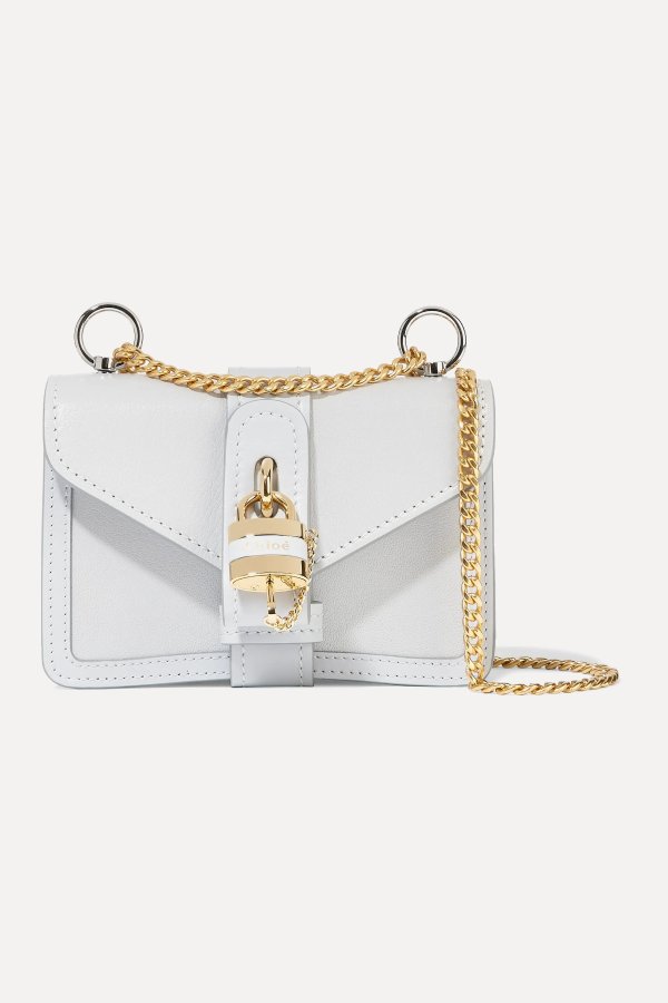 Aby Chain mini textured and smooth leather shoulder bag