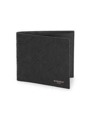 - Star Motif Leather Bi-Fold Wallet