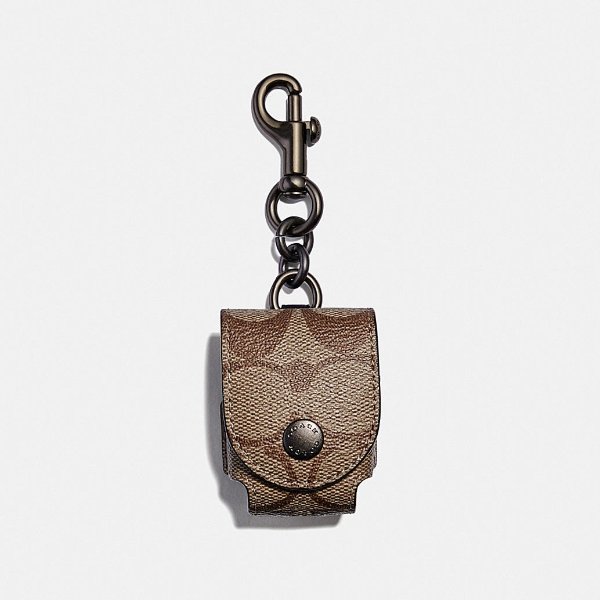 Earbud Case Bag Charm in Signature Canvas