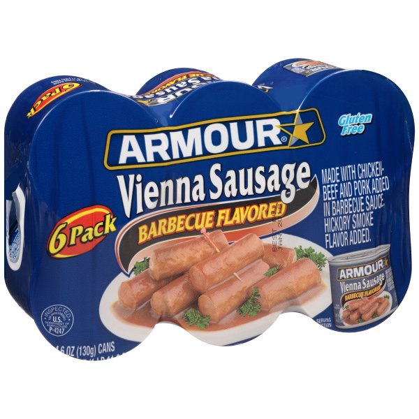 (6 Cans) Armour Barbecue Flavored Vienna Sausage 4.6 oz