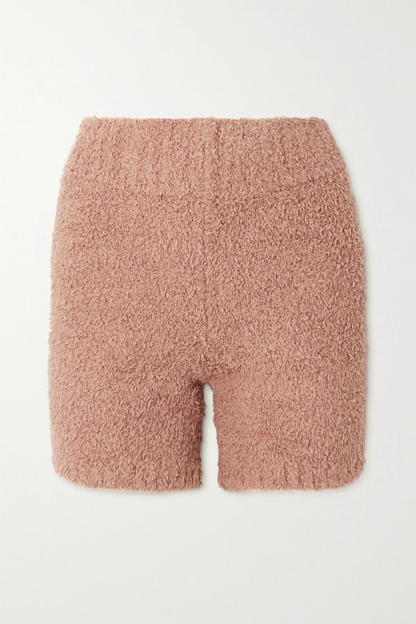 NET-A-PORTER SKIMS Cozy Knit boucle shorts - Rose Clay 58.00